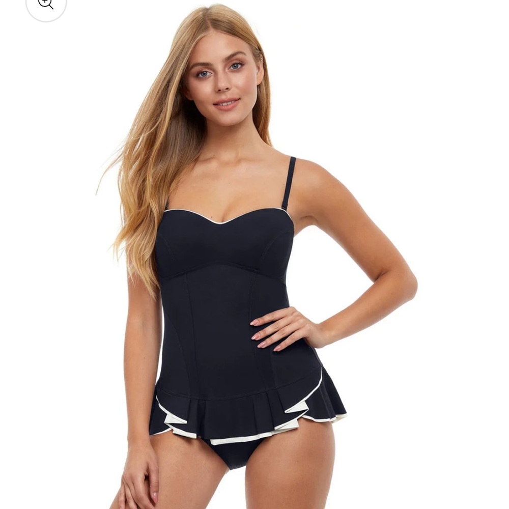 Profile by Gottex Women's Standard Belle Curve Bandeau Swimdress One Piece